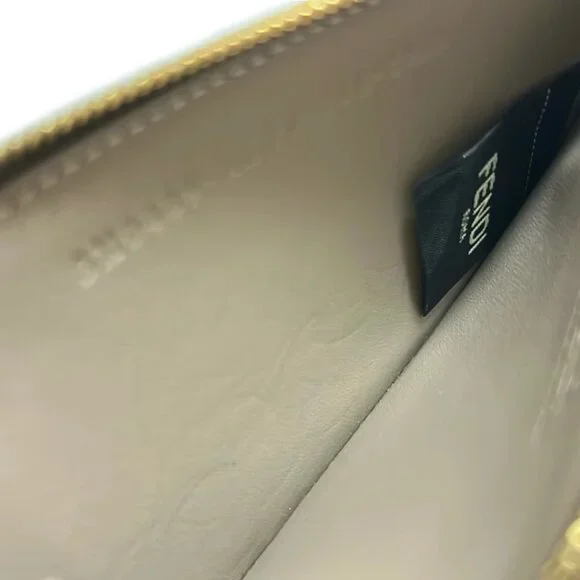 FENDI FF Diamond Card Case Gray Leather - Card Case 357-051925 - Picture 4 of 5